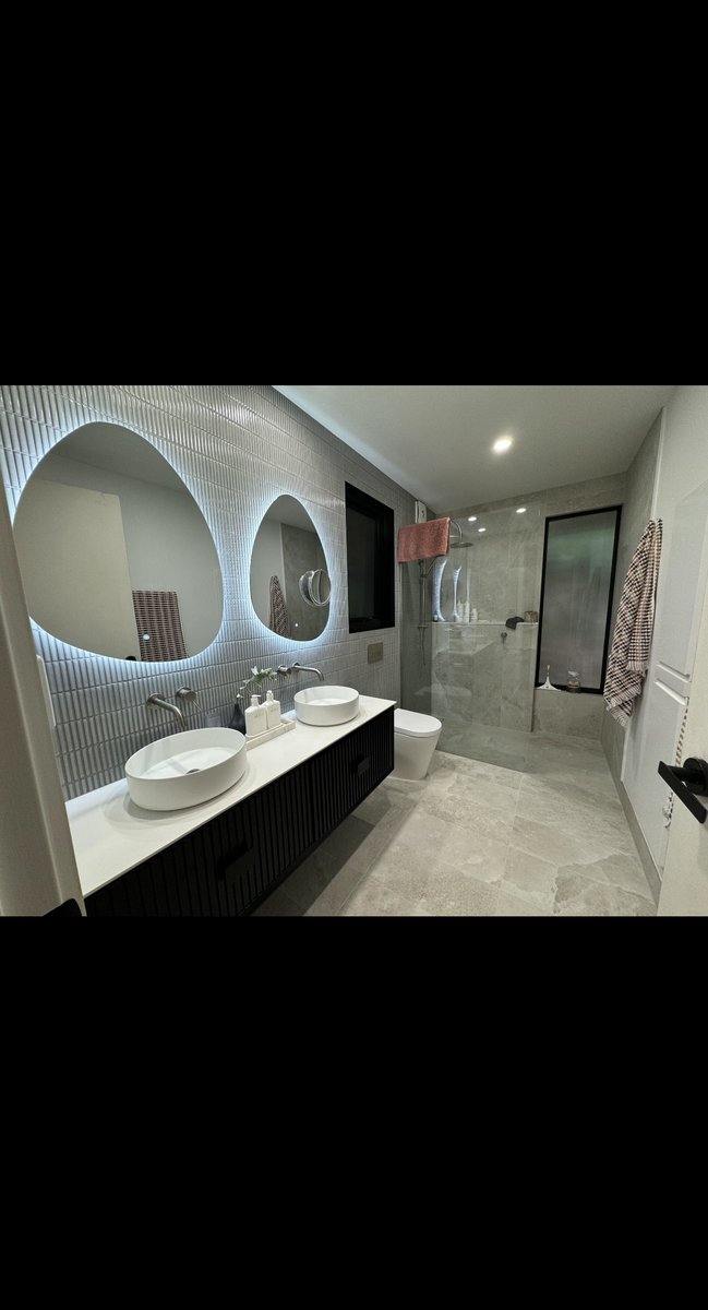 Full bathroom LED mirror renovation