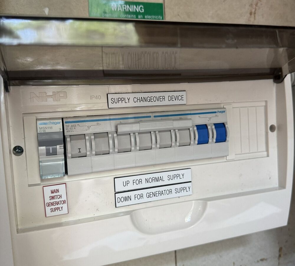 Generator changeover switch installation